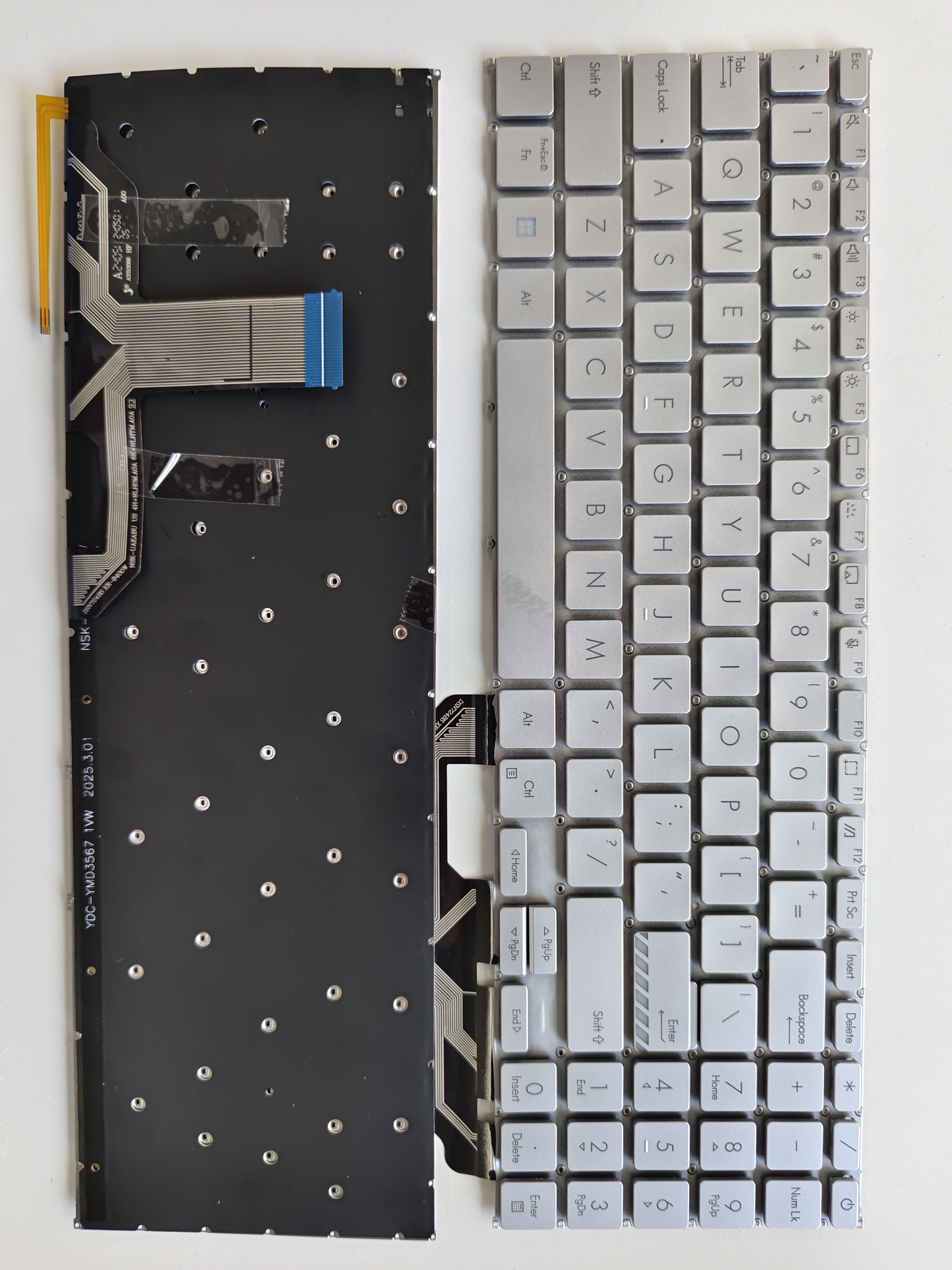 Picture of New Replacement Laptop Keyboard For ASUS X1502/X1503/X1603/M1503/M1603 SILVER Backlit (OEM) US Layout